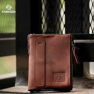 dompet top zipper dobel ziiper kulit asli crazy horse-Paris