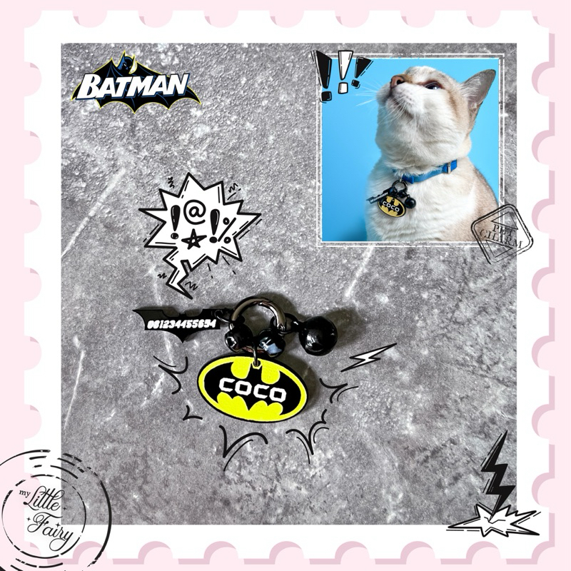 [CUSTOM NAME] Batman Pet Tag Custom Name Pet Tag Dog Cat Collar Dog Collar Dog Pendant Dog