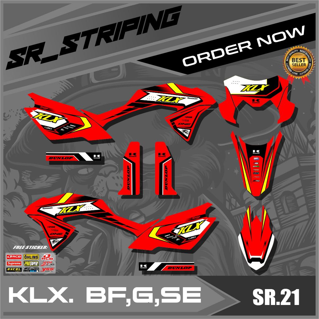 KAWASAKI KLX BF/G/SE STRIPING SEMIFULL VARIATION - สติ๊กเกอร์แบบแถบ LIST VARIATION KAWASAKI KLX BF/G