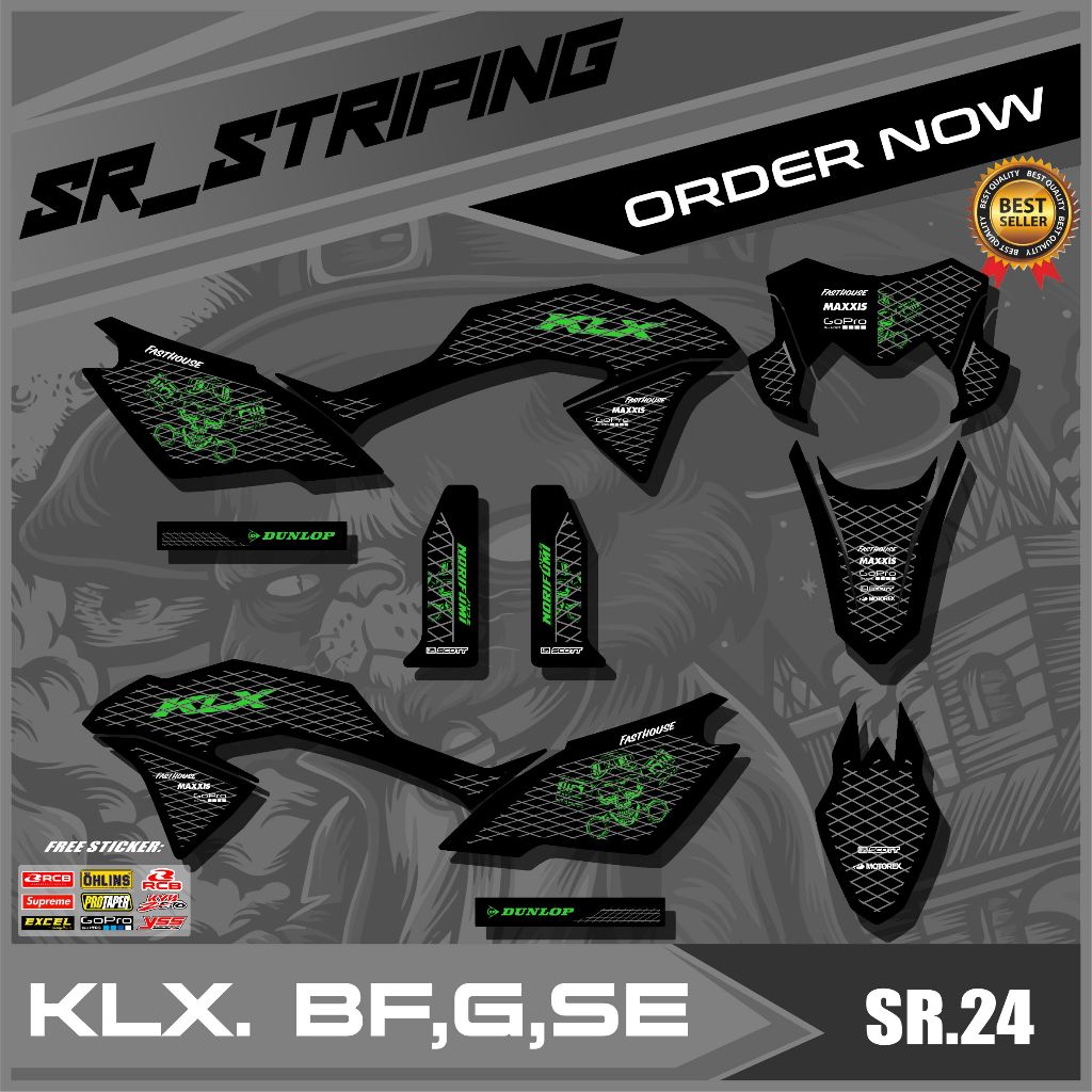 SEMIFULL VARIATION STRIPING KLX BF, G, SE / สติ๊กเกอร์ LIST VARIATION KAWASAKI KLX BF, G, SE ฟรี SPO
