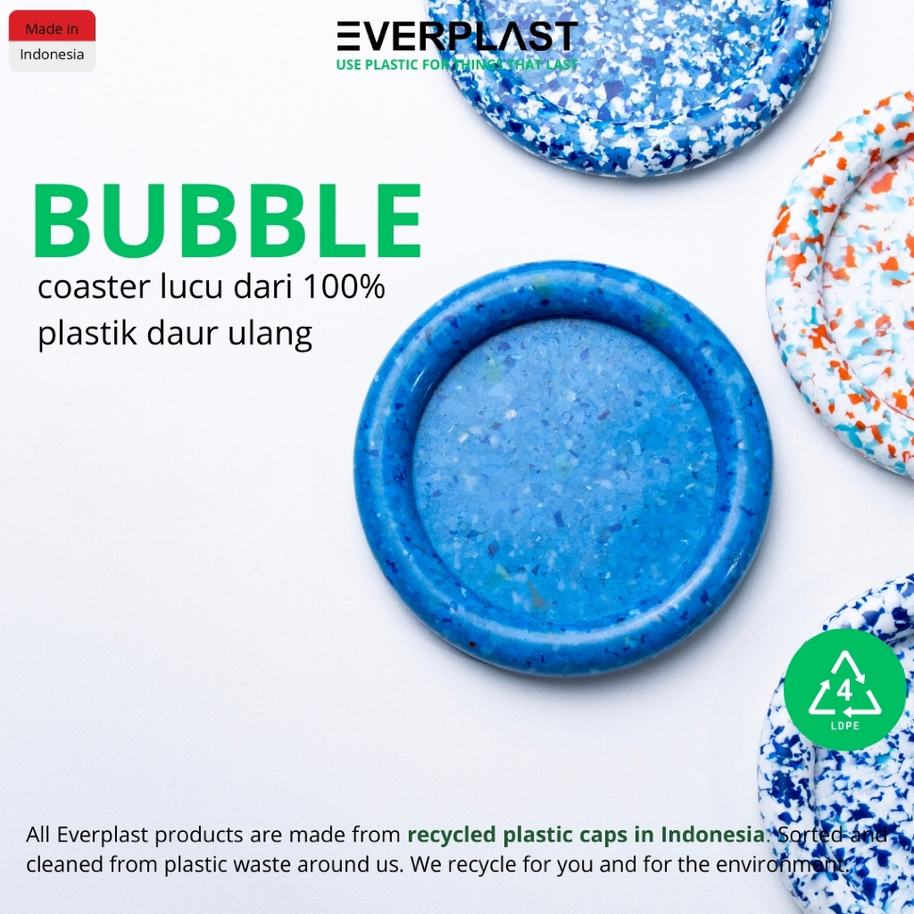 Everplast Recycle Plastic BUBBLE ที่รองแก้ว ผลิตภัณฑ์ Eco Green ที่ยั่งยืนรีไซเคิล LDPE
