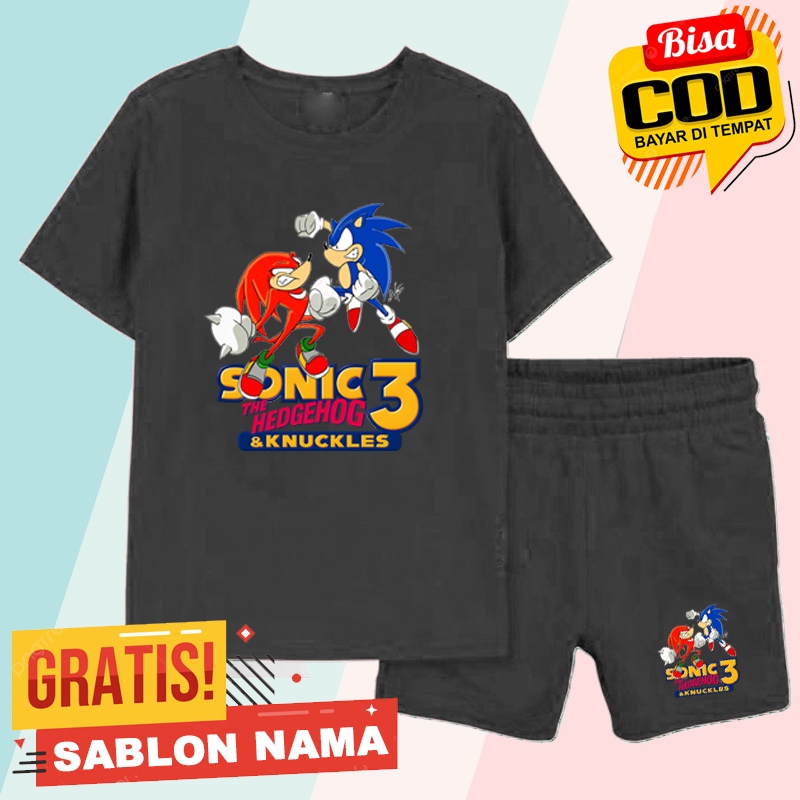 ชุดเสื้อยืดสําหรับเด็ก Sonic3 / ชุดเสื้อผ้าเด็กผู้ชายและเด็กหญิง Sonic3