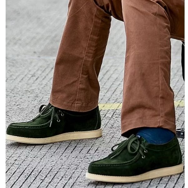 Morningbell SIN DARK GREEN - รองเท้าลําลอง UNISEX WALLABEES ต้นฉบับ MORNING
