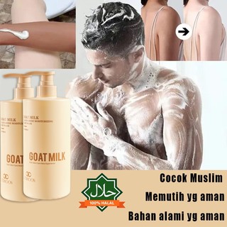 [BPOM]Sabun pemutih badan Goat milk body wash Sabun mandi pemutih badan 800ml Goat milk Niacinamide lembut body wash Pemutih seluruh tubuh shower gel Pemutih badan