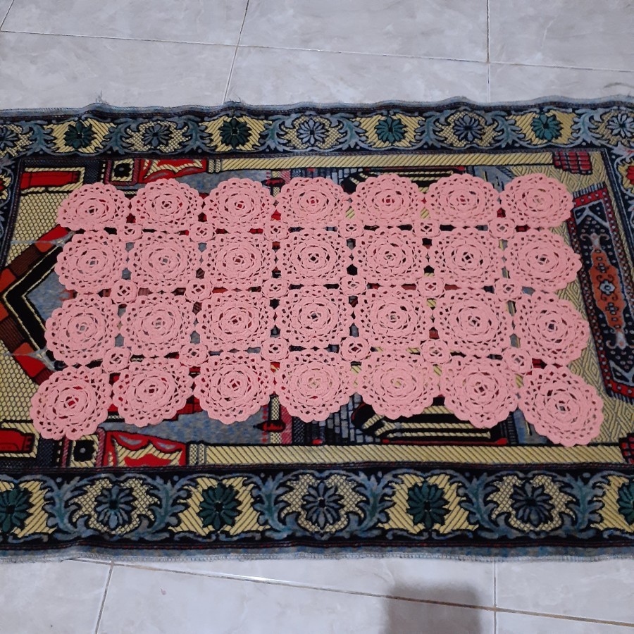 KATUN ผ้าปูโต๊ะถัก 68x40 ซม. เส้นด้ายฝ้าย Coral Square