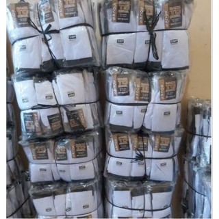 (Grosir) 12 Pasang ! Kaos Kaki Hitam Putih Sekolah SD SMP SMA