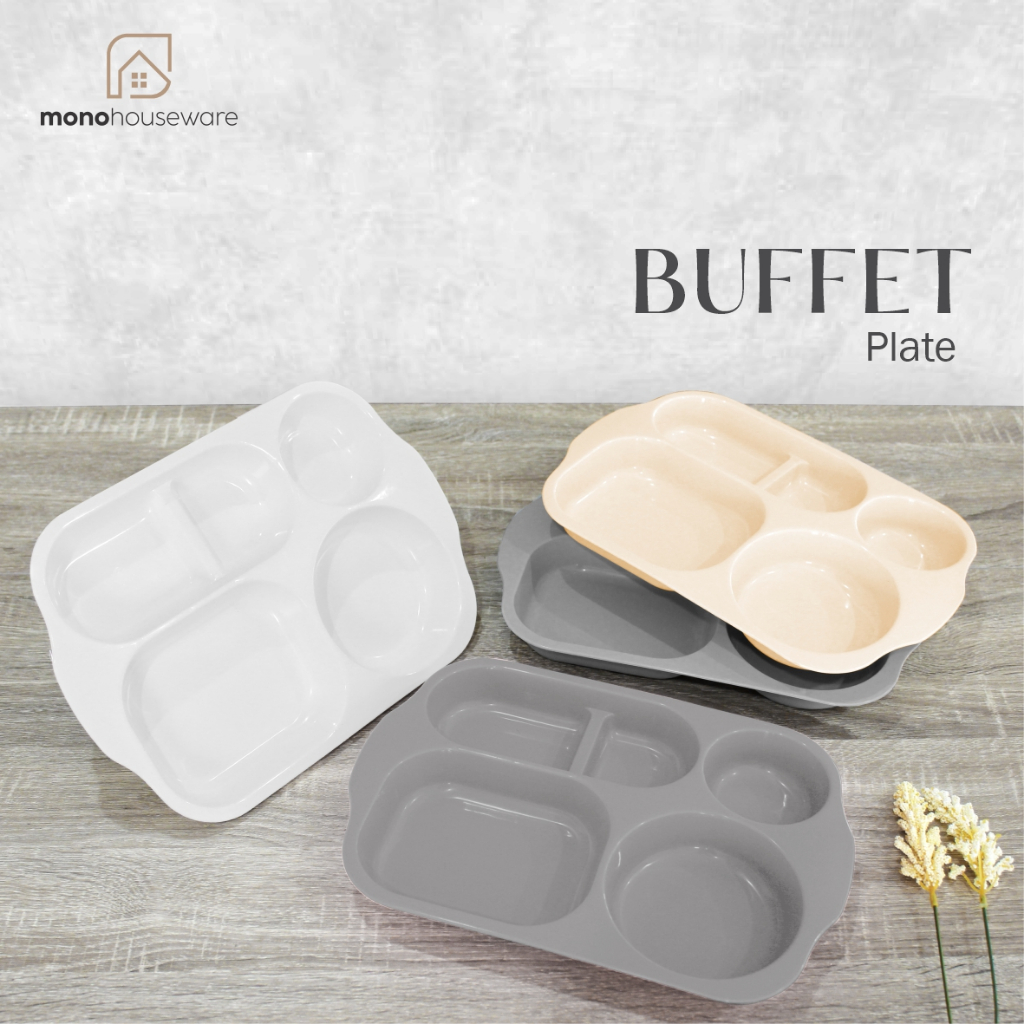 [ MONO ] BUFFET PLATE/ BUFFET PLATE/ จานพลาสติก/ ATESTHETIC PLATE
