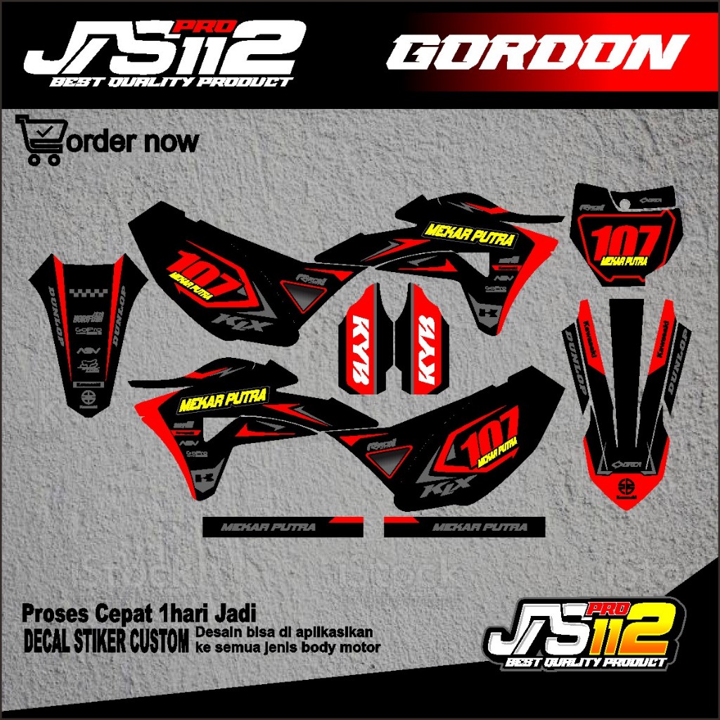 DECAL KLX GORDON DECAL body GORDON DECAL kawasaki KLX GORDON DECAL