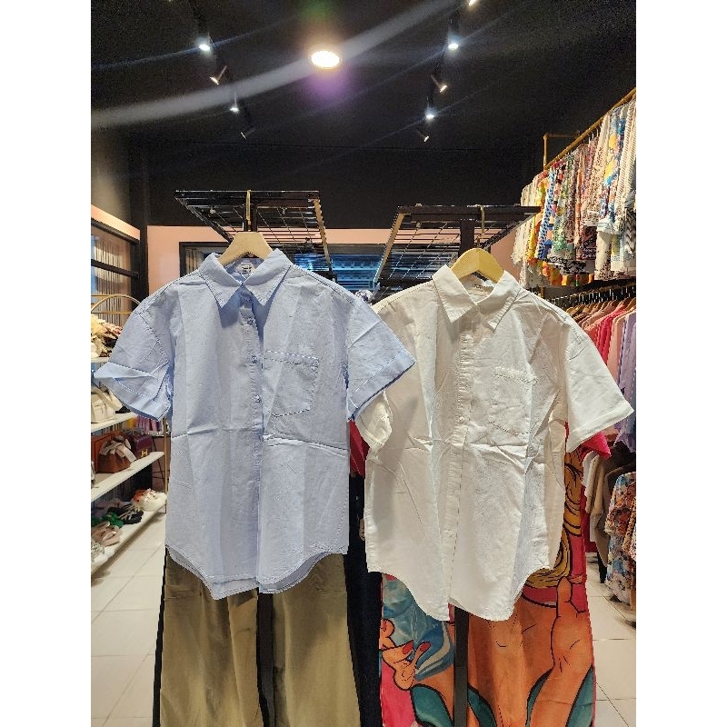เสื้อผ้า KEMEJA Wanwan เสื้อเชิ้ต / เสื้อเชิ้ตสั้นผ้า Wanwan