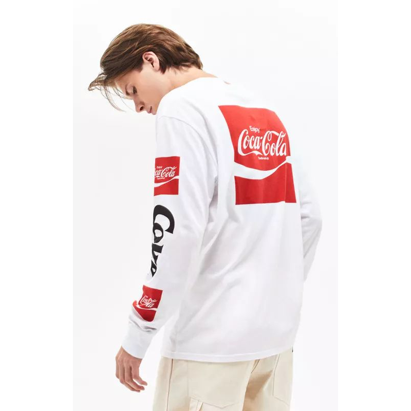 เสื้อยืดแขนยาว coca cola โลโก้ใหญ่สไตล์ sport racer