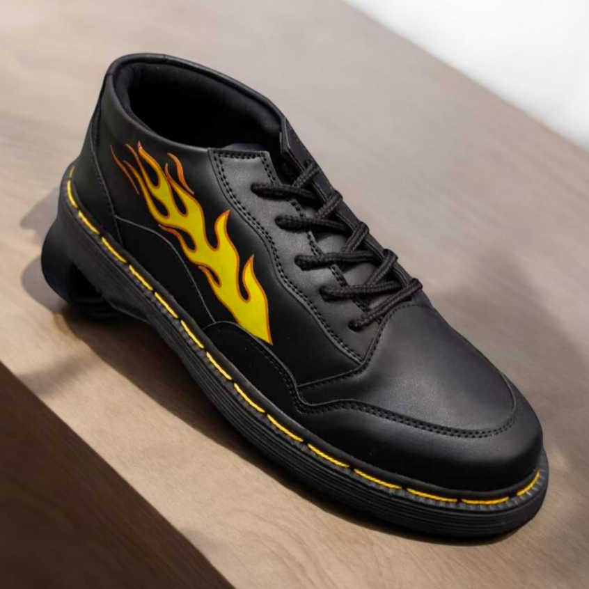 Dogmart Orange Fire Low Boots Mens Black Leather Casual Official Oxford Shoes Special Committee Work