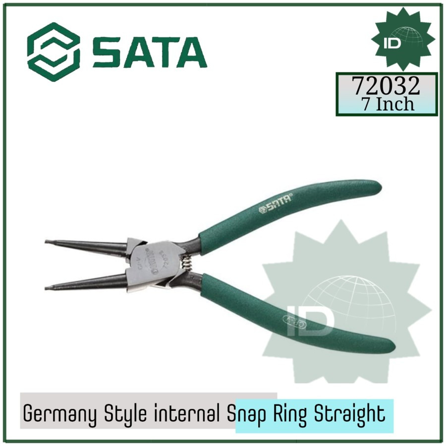 คีมแหวนสแน็ปภายในเยอรมันปิดตรง 7 นิ้ว 72032 เครื่องมือซาต้า