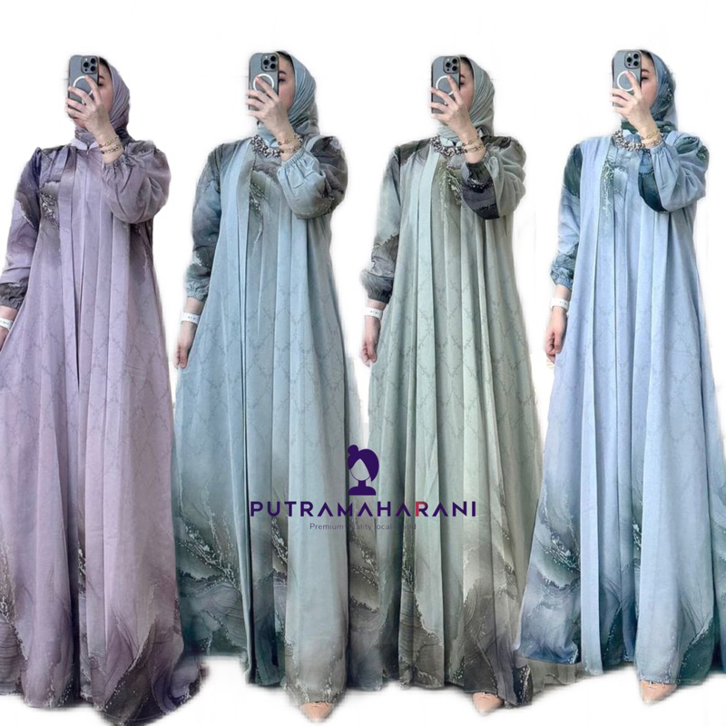 พรีเมี่ยมล่าสุด SEMI JUMBO MOTIF CERUTY HIJAB ชุด GAMIS สําหรับ VIRAL RECENT EID