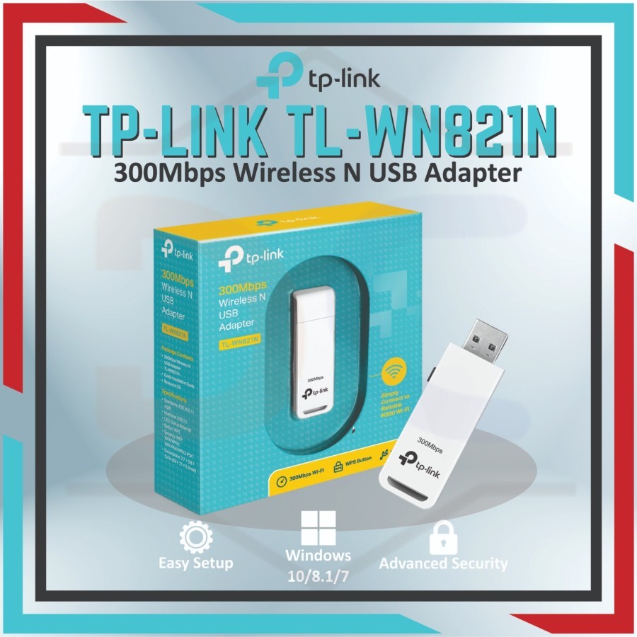 TP-LINK TL-WN821N อะแดปเตอร์ USB N ไร้สาย
