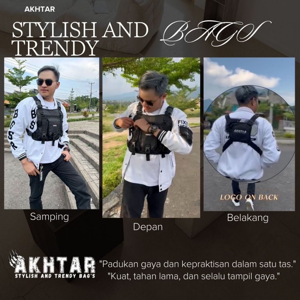 Akhtar Tactical Chest Bag Mens Chest Bag Sling Chest Rig Chest Bag - Slingbag