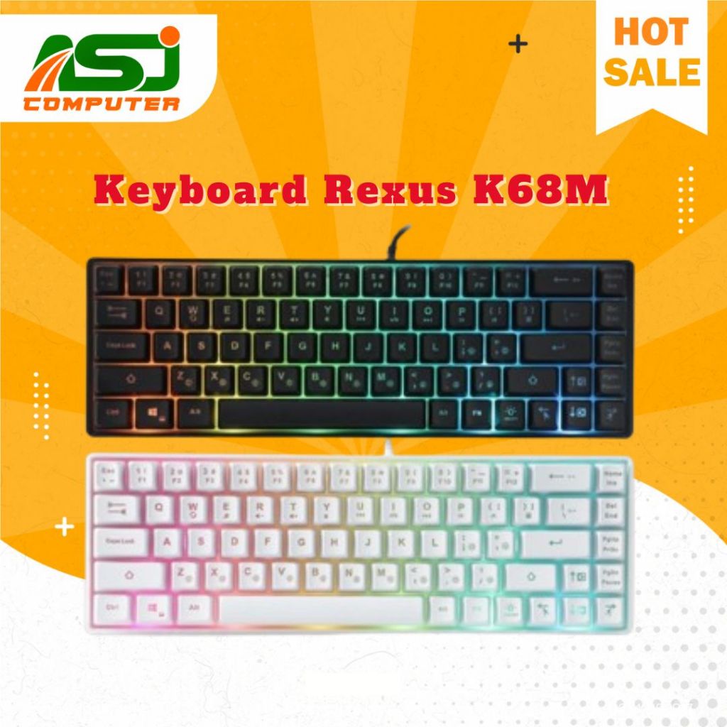 Rexus Battlefire K68M Membrane RGB Mini Gaming Keyboard - Rexus K68M