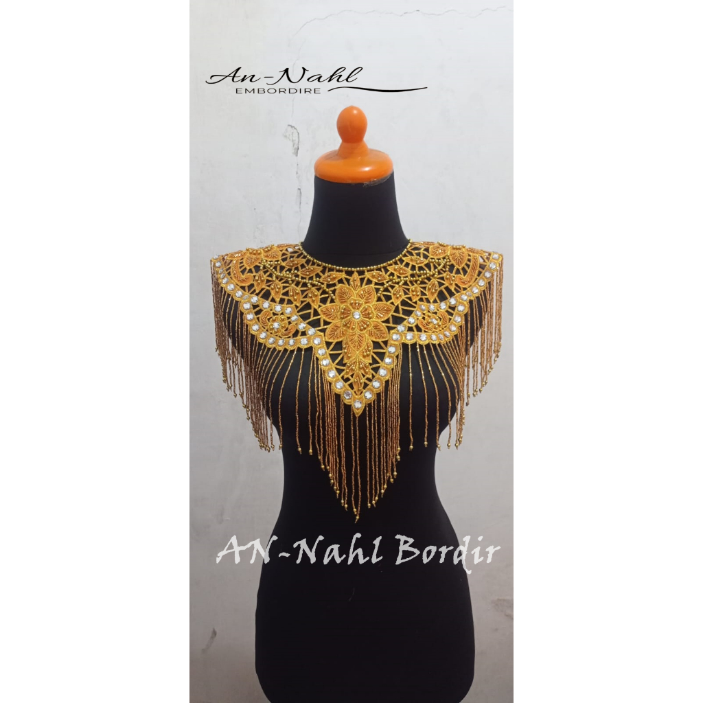 An Nahl Chest Decorative Dress Accessories / แอพพลิเคชันปักลูกไม้เลื่อม Jasmine Lotus Motif