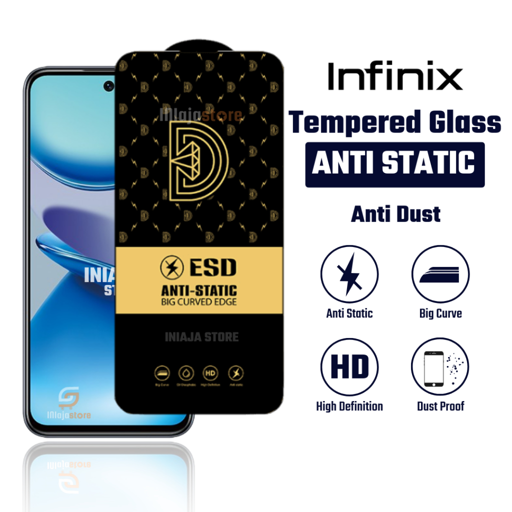 กระจกนิรภัย HD Anti Static Infinix GT 50 Pro 30 30 Pro 20 Pro 10 Pro Zero 5G 2023 5G 20 X Neo X Pro 