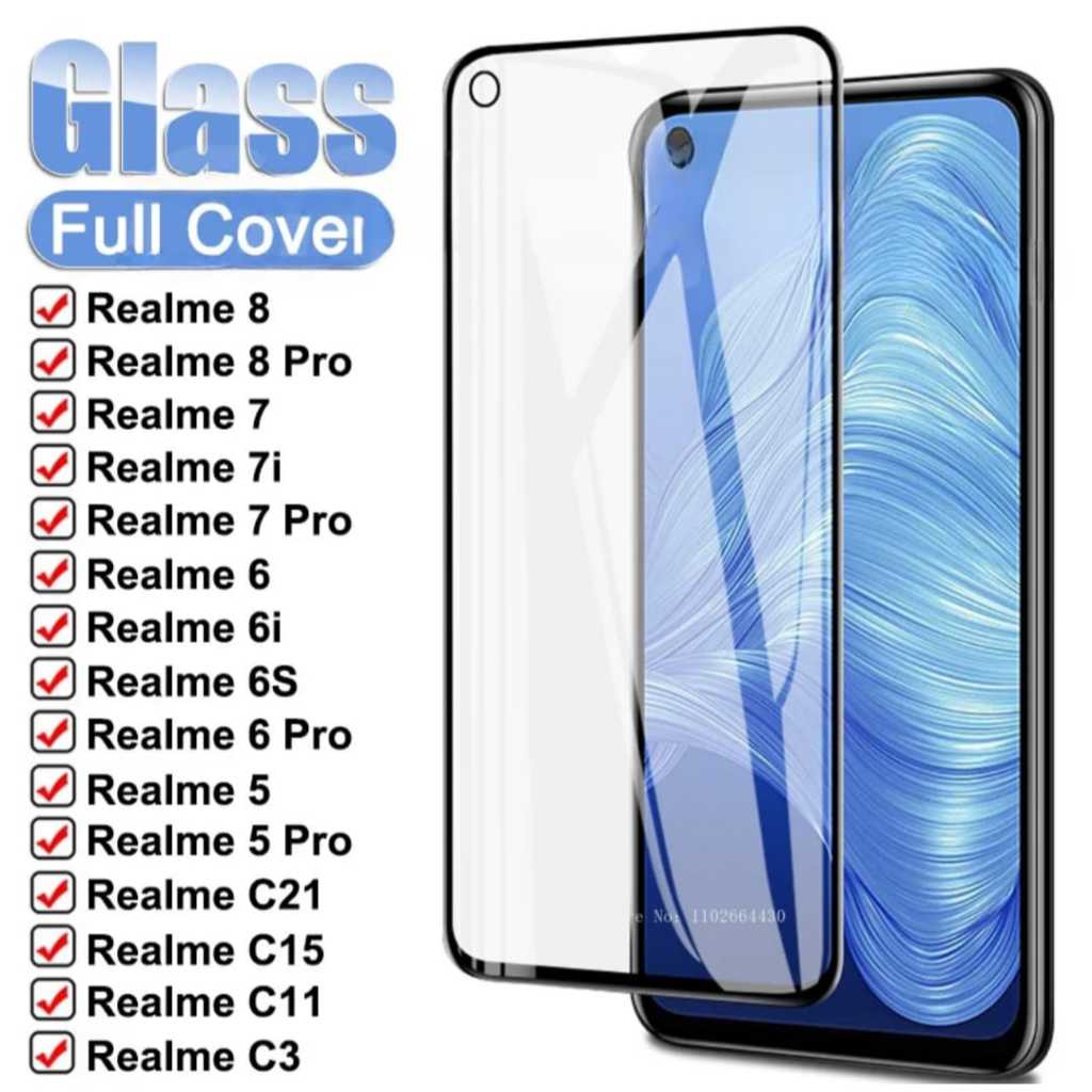 TEMPERED GLASS 5D 9D REALME 6 / 6 PRO / 7 PRO / 8 PRO FULL GLUE FULL COVER