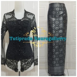 ONE SET OF SUNDANE COLLAR PARTY SEQUIN KEBAYA + LONGTORSO + WRAPPED SONGKET