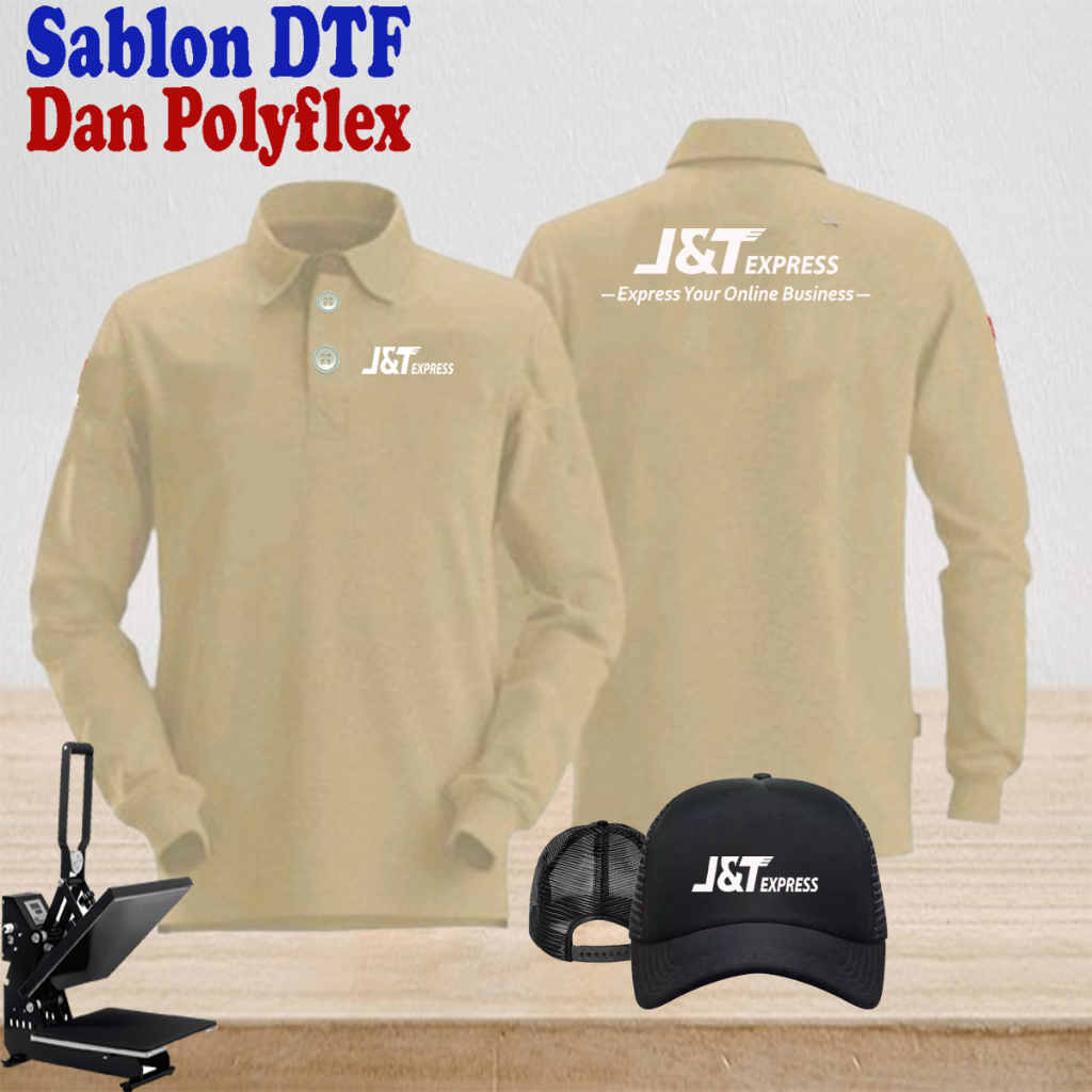 Bonus Hat Poloshirt เสื้อยืดสําหรับผู้ใหญ่ผู้ชายและผู้หญิง JNT Express เสื้อแขนยาวคอปก