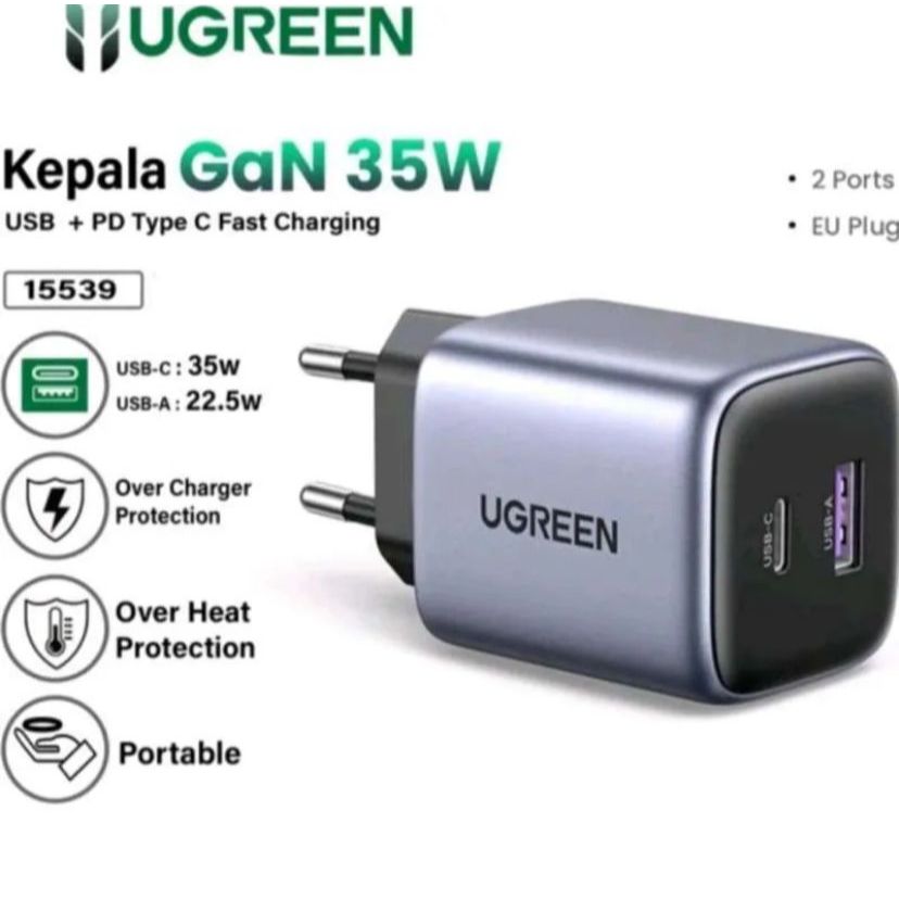UGREEN GAN Fast Charging 35w Type C + USB QC 3.0 PD 4.0 PPS หัวชาร์จ Samsung (15539)