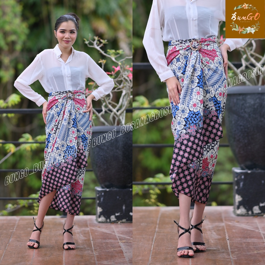 (Bun Go) FLORAL WOLTED SKIRT BATIK KEBAYA ADULT BOTTOM VARIETY OF CHESS WAJIK KETUPAT MOTIF 2023 PRE