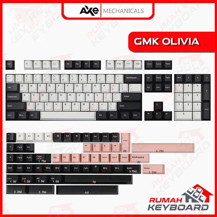 AXE MECHANICALS - Cherry - GMK Olivia - PBT DYE SUB - ปุ่มกด