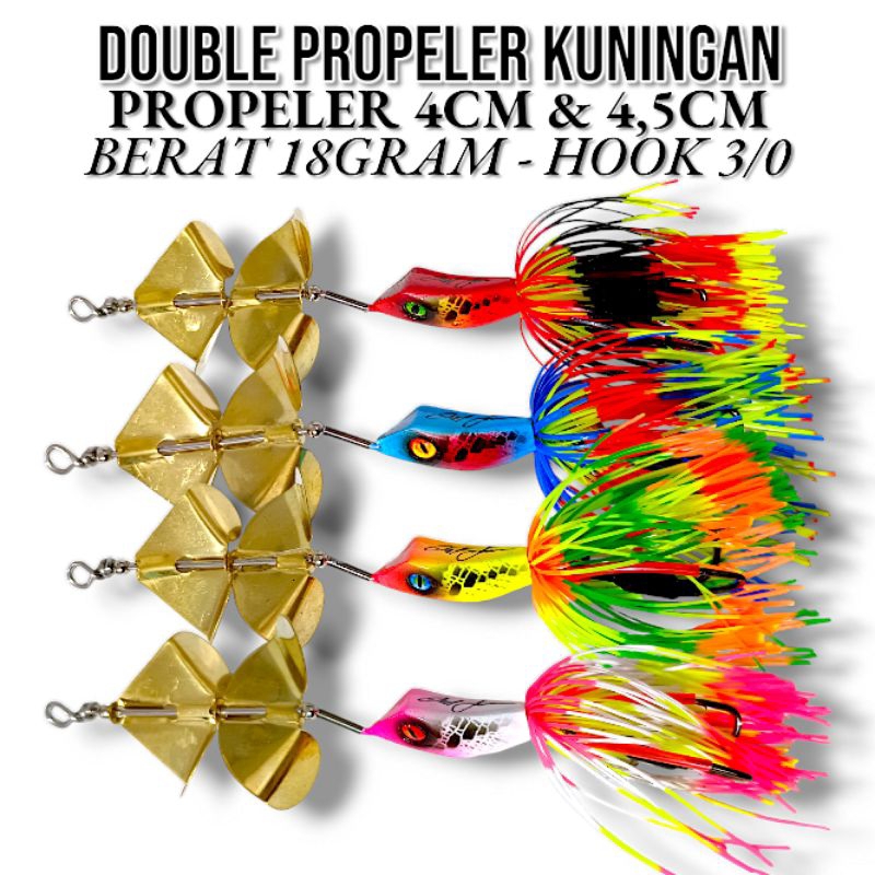 SLASH BAIT DOUBLE PROPELLER BRASS ZL LURE I หล่อเหยื่อสําหรับปลางูและ TOMAN