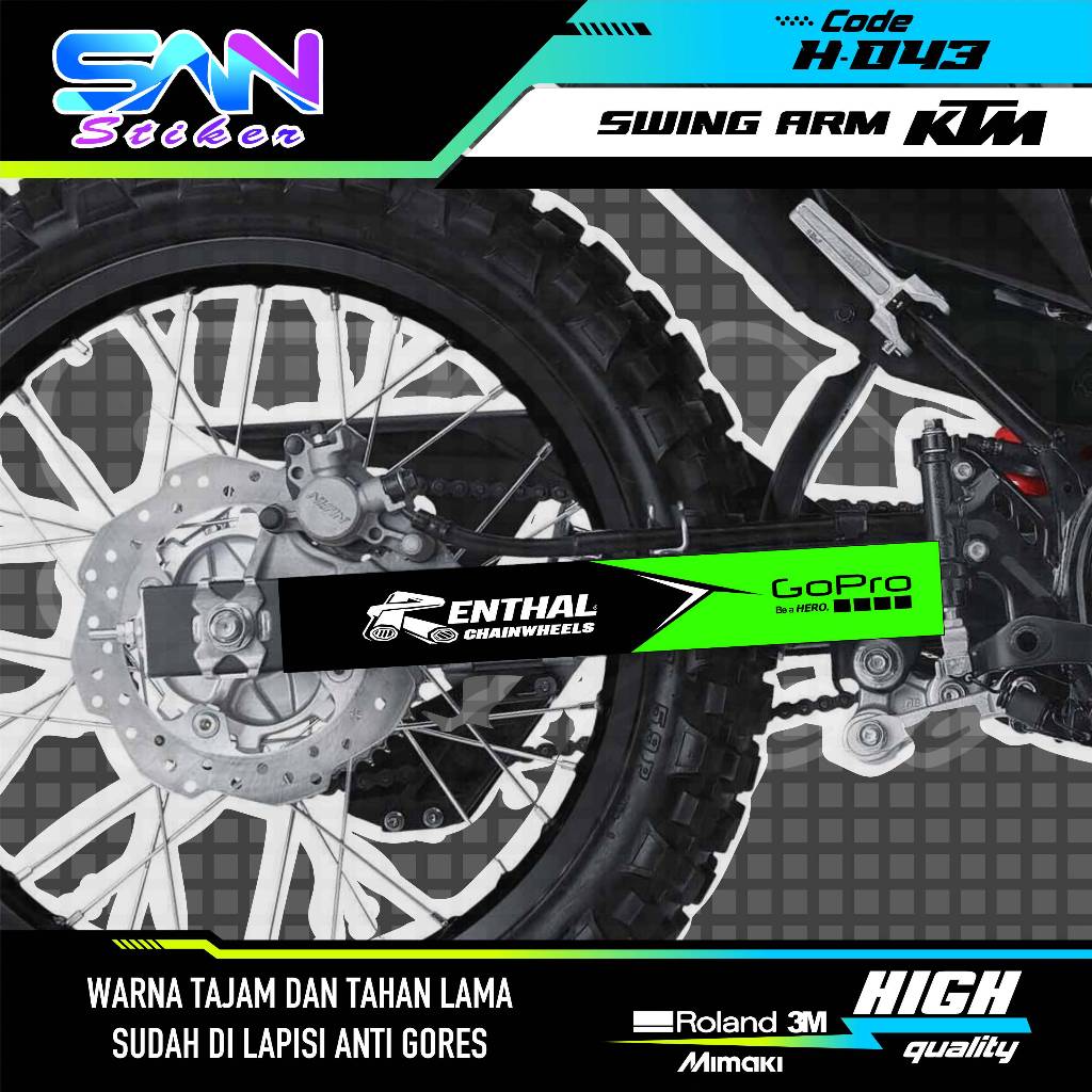 สติ๊กเกอร์สวิงอาร์มสากลขวาซ้ายคู่ของ Kx, CRF, KLX, YZ, Gordon, Dtracker, สติ๊กเกอร์แชสซี ETC