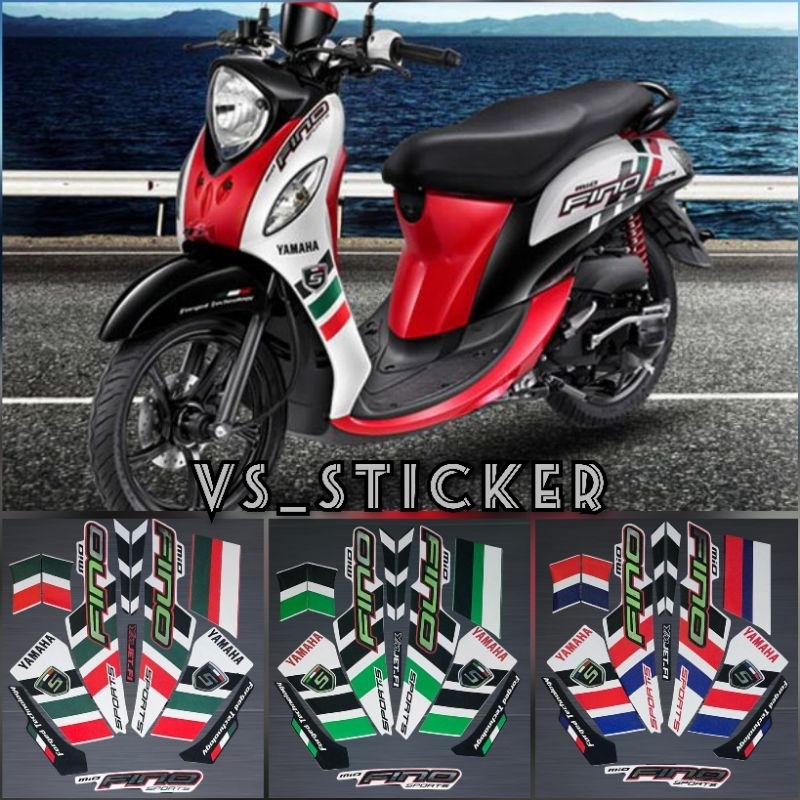MERAH STANDARD BODY STRIPING LIST สําหรับ YAMAHA FINO 125 2014 MOTORCYCLE RED WHITE BLUE BLACK คุณภาพดีที่สุด