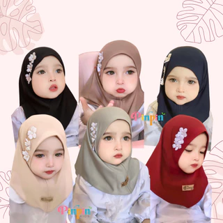 Pinpin Kids - MAURIN FLOWER ทารกแรกเกิด ฮิญาบ / ฮิญาบเด็ก / ผ้าคลุมผมเด็กผู้หญิง อายุ 0-1 ปีลายดอกไม้