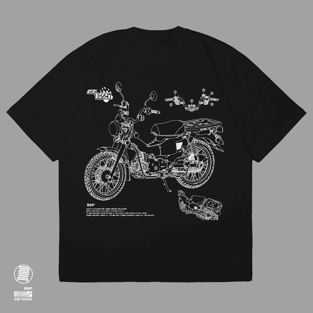 เสื้อยืด CT125 รุ่น Honda Super Cub มอเตอร์อะนิเมะมังงะ Wibu ญี่ปุ่นเสื้อยืดผ้าฝ้าย Combed 24s DJA ผ้า