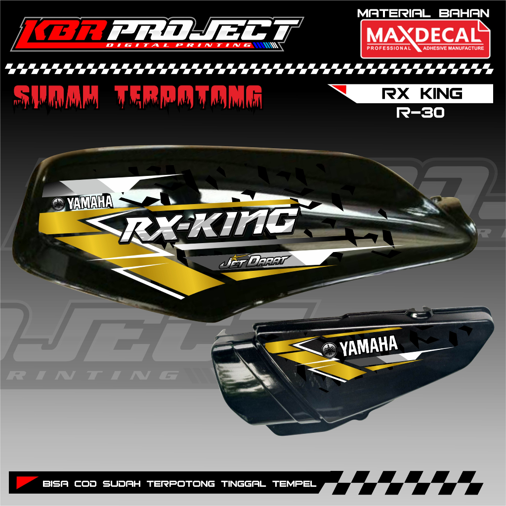 สติ๊กเกอร์เส้น Rx king - yamaha motor - สติ๊กเกอร์วาริation - Racing R-30 TRANSPARENT HOLOGRAM