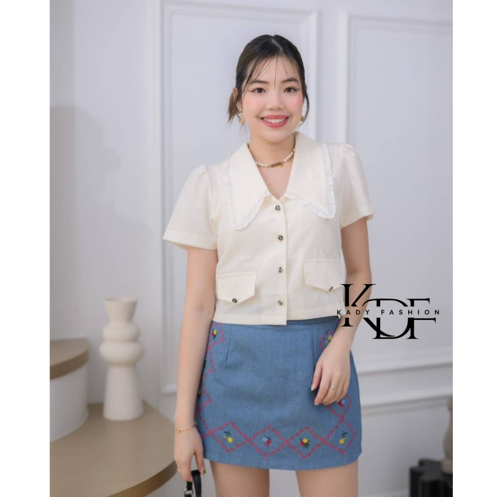 KEMEJA KDF - เสื้อคาร่า | เสื้อครอปนําเข้า กทม. BKK | เสื้อท็อปผู้หญิง | เสื้อครอปคอปก | เสื้อเบลาส์