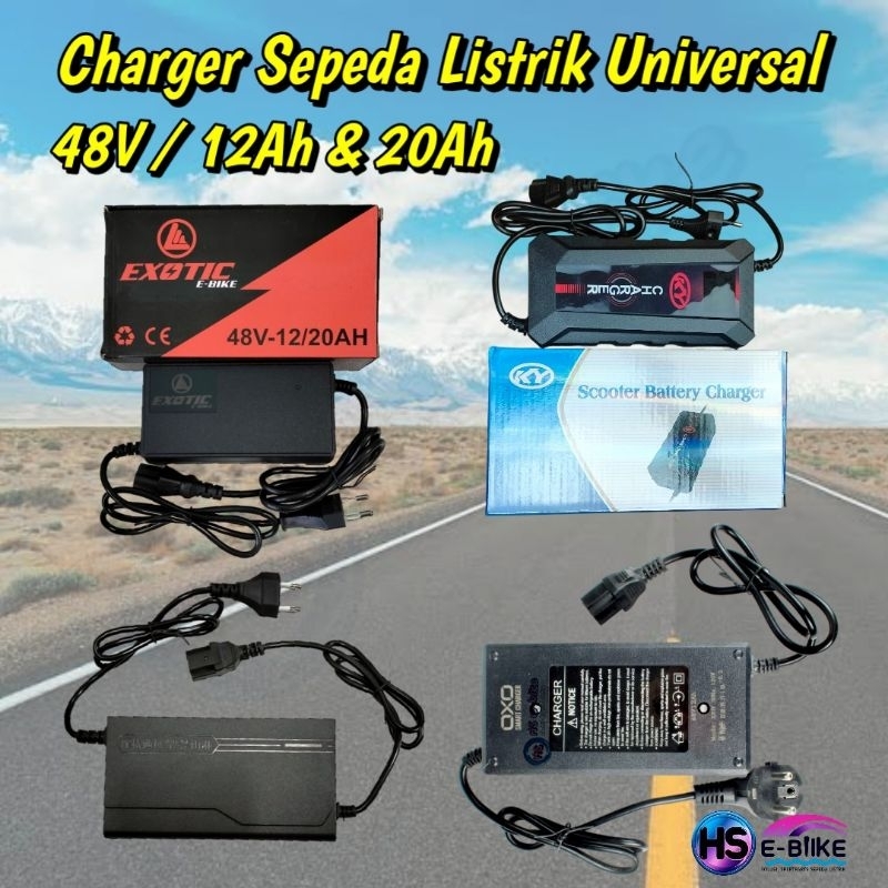 Exotic/ KS / KY / OxO UNIVERSAL ELECTRIC BIKE CHARGER - ORI 48V 12Ah/20AH