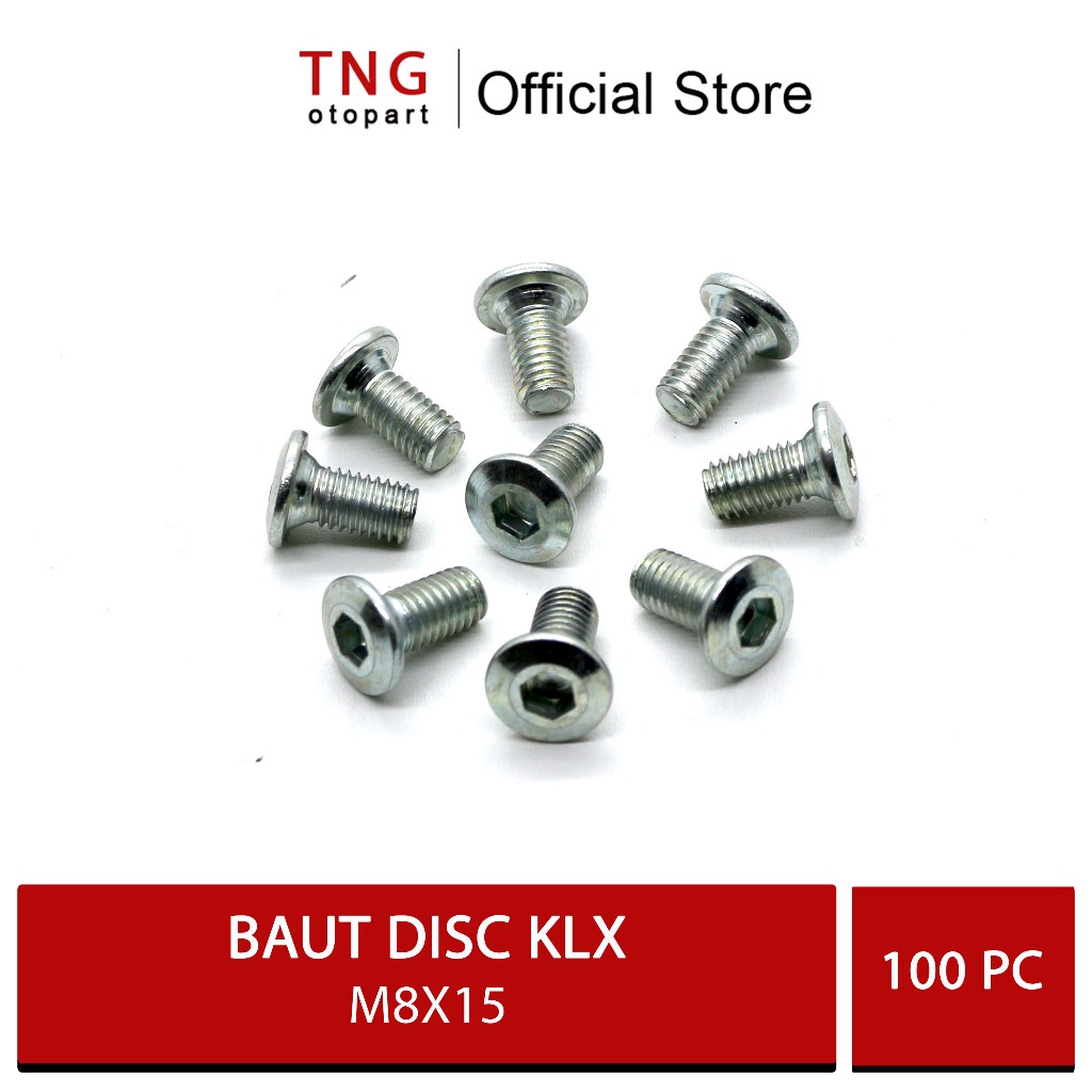 น๊อตจานดิส 100 ชิ้น สําหรับ KLX 150 / น๊อตจานสําหรับ KLX m8x15