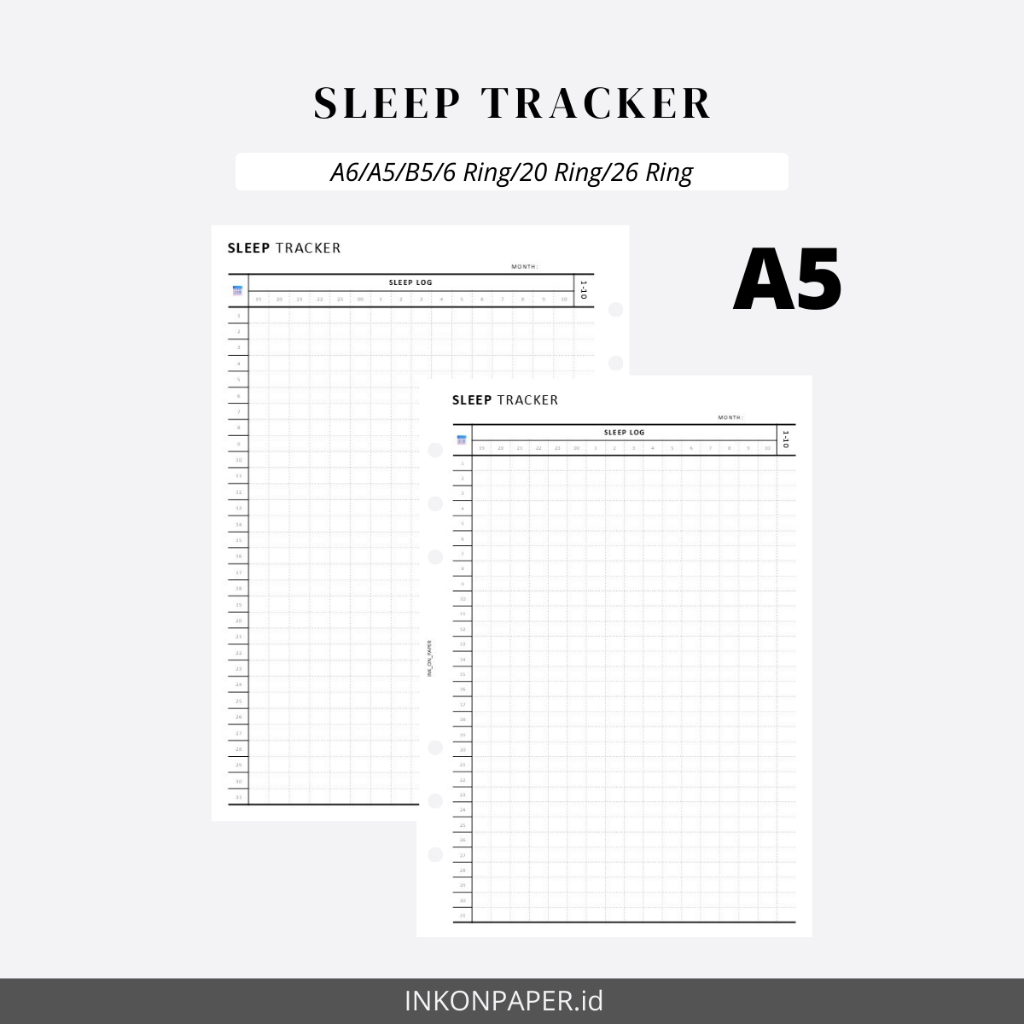 A5 - Planner A5, Sleep Tracker [PAPER เท่านั้น] โดย INK_ON_PAPER