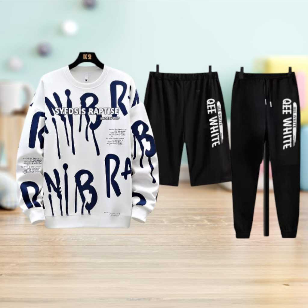 JHOSE 3in1 SET RAPTISE SWETER SET SWETER AND 2 กางเกง PEN AND JOGGER UNISEX