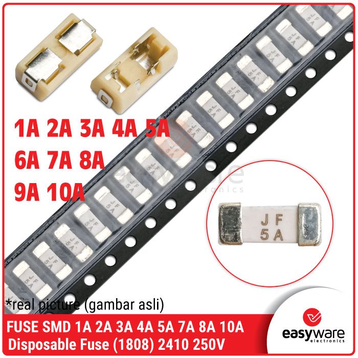 FUSE SMD 1808 1A 2A 3A 4A 5A 7A 8A 10A ฟิวส์แบบใช้แล้วทิ้ง 2410 250V Fast ฟิวส์ผู้ถือฟิวส์ 2410 1808