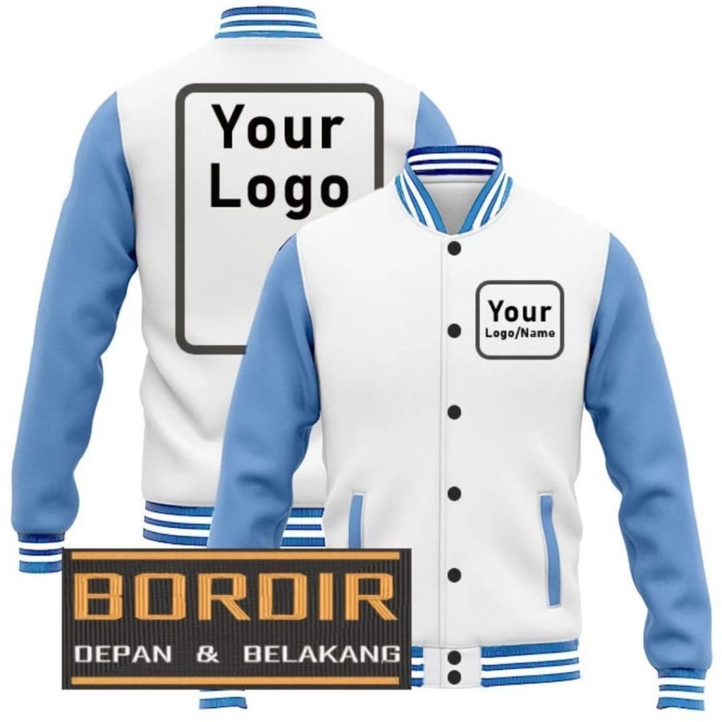เสื้อแจ็คเก็ตเบสบอลปัก Varsity CUSTOM สําหรับผู้ชายและผู้หญิงขนาดใหญ่ Oversize ทุกขนาด S-7XL