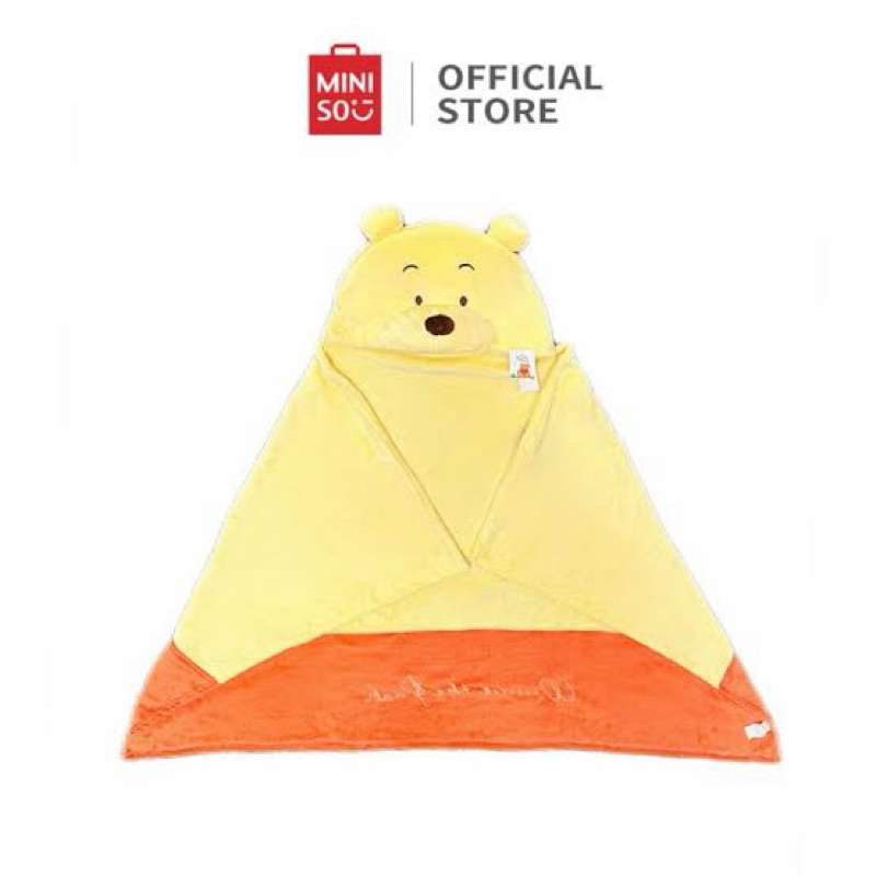 Miniso Winnie the Pooh Hopded ผ้าห่ม/ผ้าห่มหมีพูห์