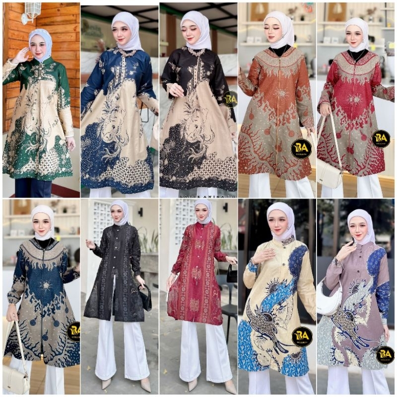 ผู้หญิง BATIK TUNIC TOP SOFT PASTEL COLOR ML XL XXL XXXL