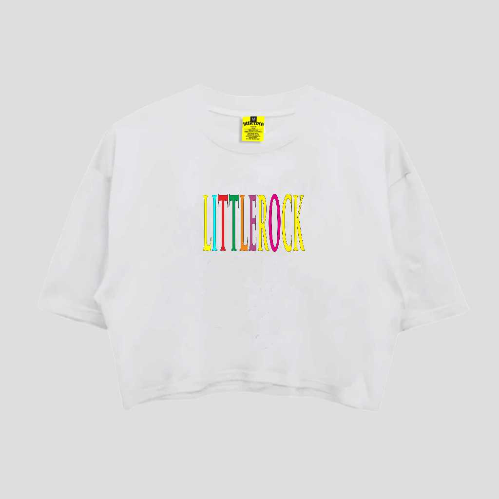 Littlerock Clothing Crop Top Oversize Rainbow White เสื้อครอปโอเวอร์ไซส์ผู้หญิง