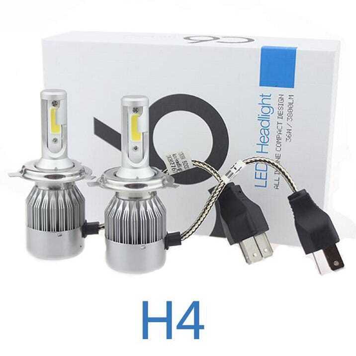 (AUTO IMP) H4 LED C6 LAMP 2 สี เหลือง ขาว