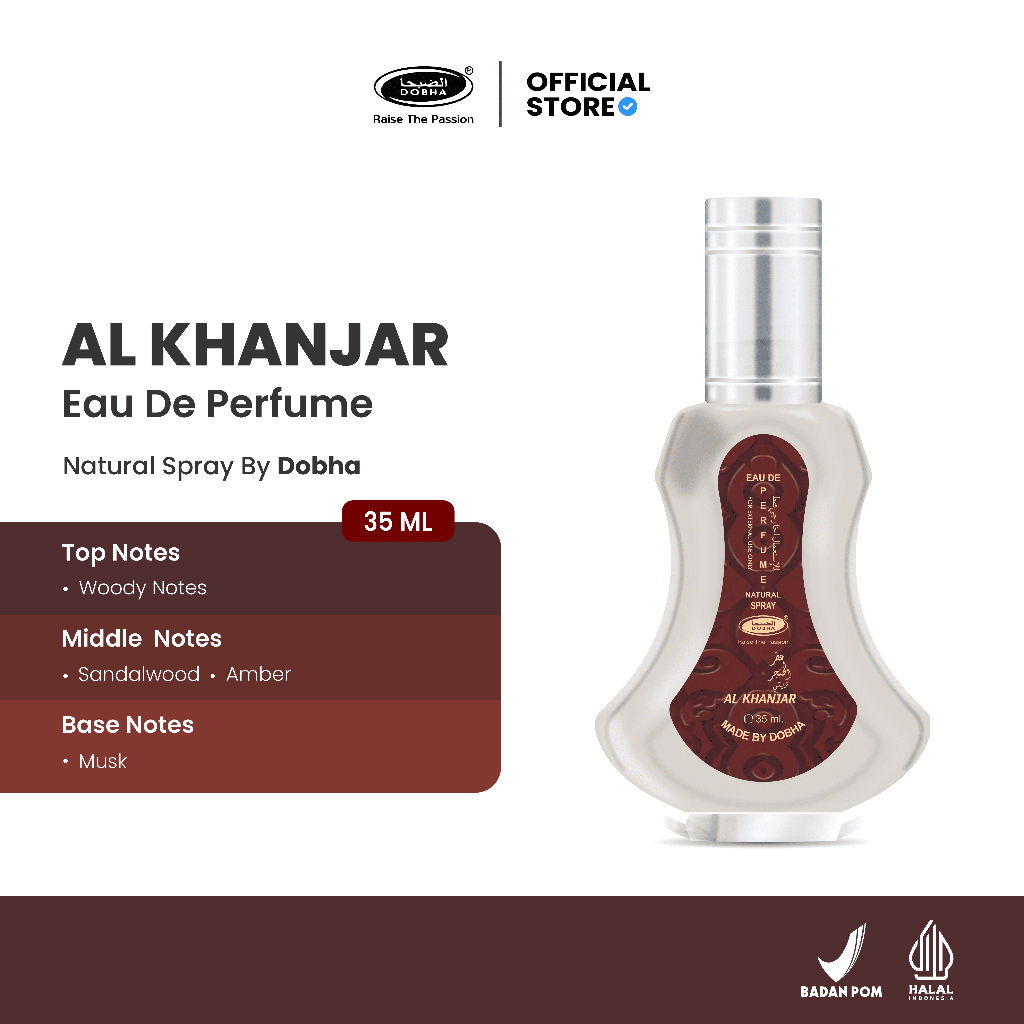 Dobeha Perfume AL KHANJAR - Oud Perfume BPOM Halal Mens Long-Lasting Fragrance