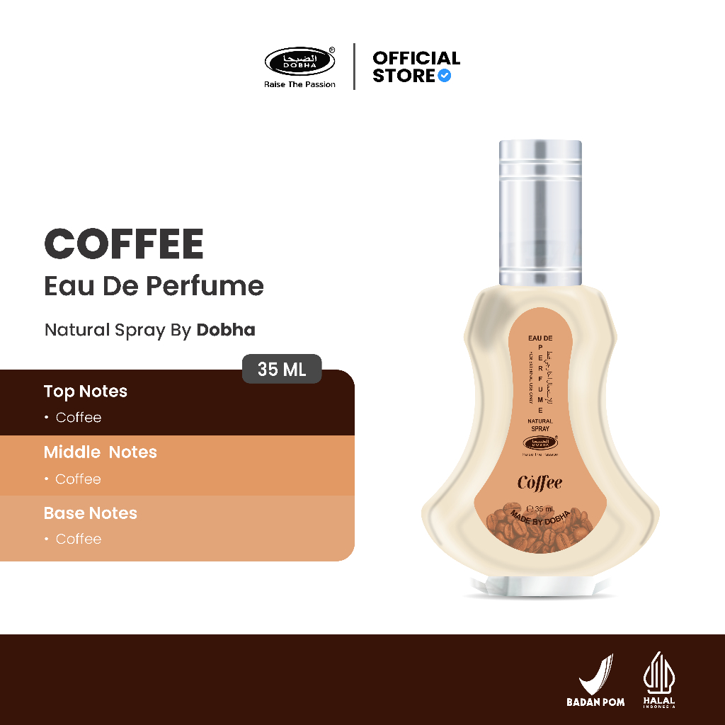น้ําหอม Dobha - Coffee Aroma Vanilla Musky Cocoa | น้ําหอมผู้ชายติดทนนาน (BPOM Halalal)