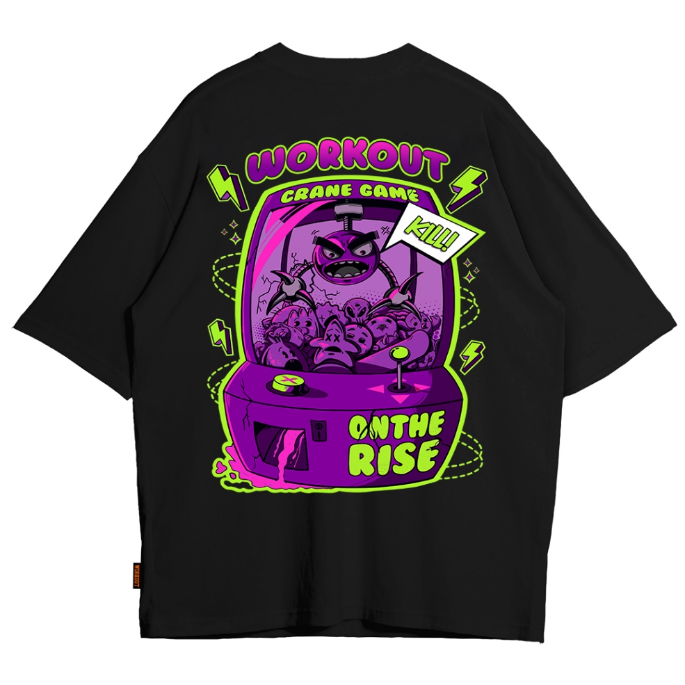 ออกกําลังกาย Stretchwear Kaos Tshirt Oversize ออกกําลังกาย Basic Crane Game