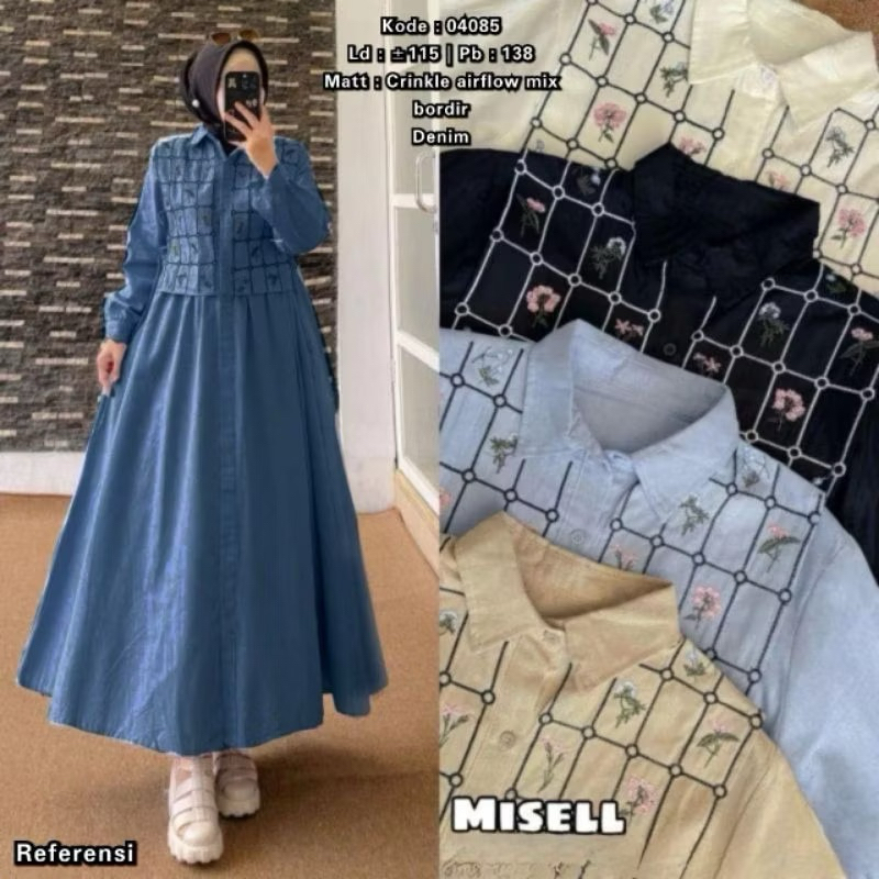 MISELAA MERLINDA DRESS EMBROIDERED MAXY CRINGKEL AIRFLOW