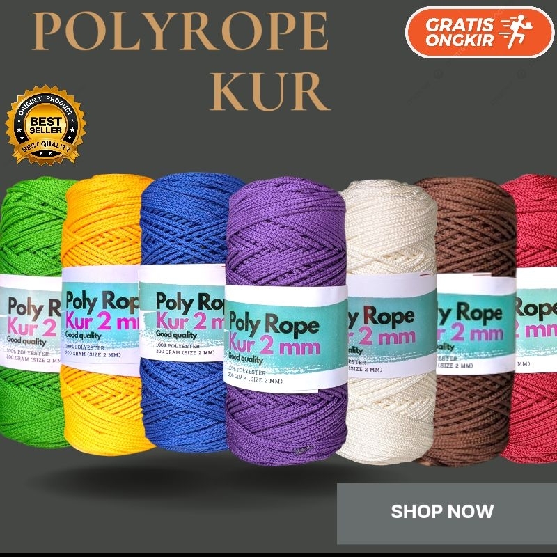 POLY ROPE KNITTING YARN 2MM 200GRAM GRAM